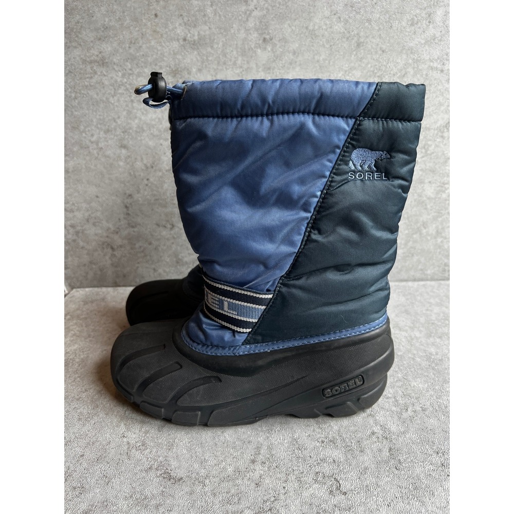 Sorel Kids Waterproof Insulated Snow Boots Size 5 Blue Black‎ Winter Snow GOOD